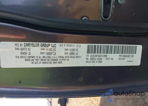 2013 Dodge Charger Police from USA, damaged, VIN 2C3CDXAT0DH712999